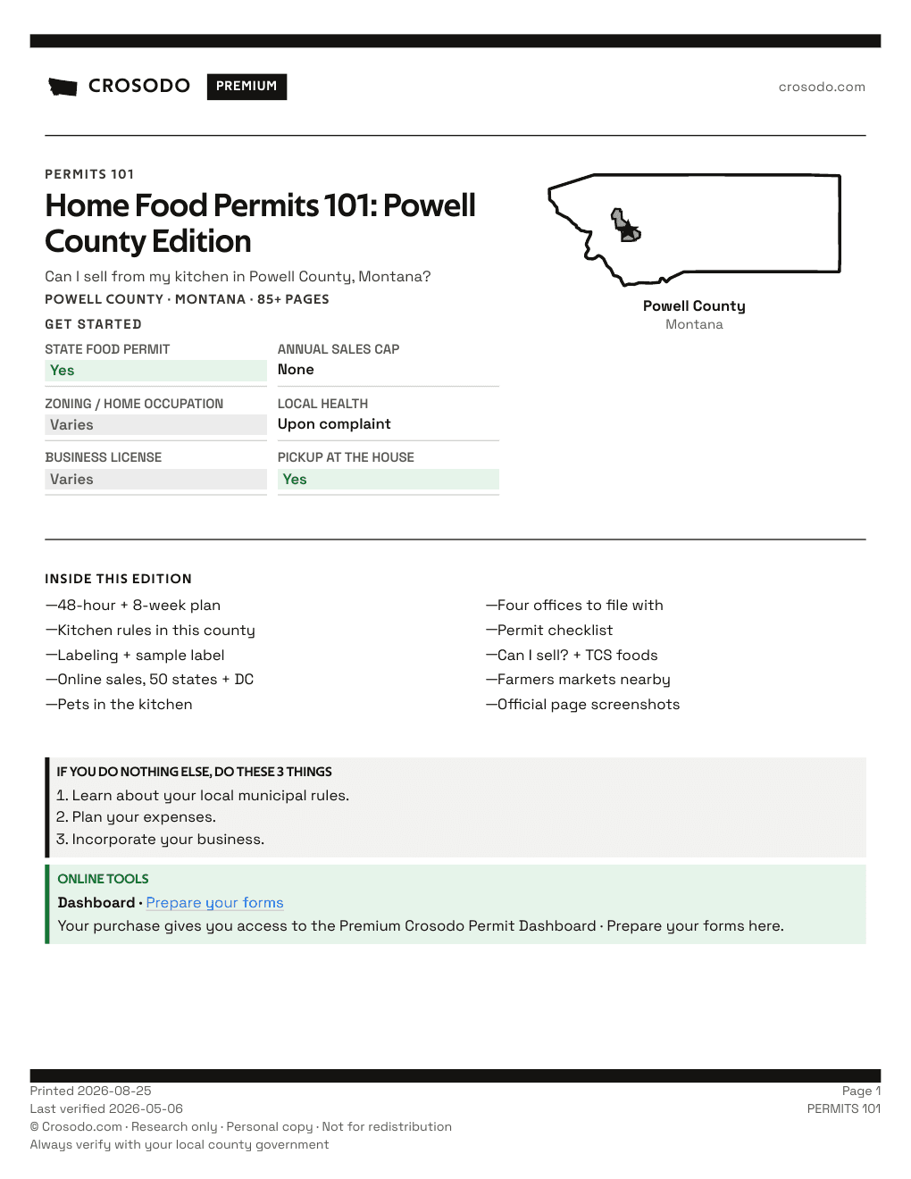 Permit Guide 101 cover for Powell County