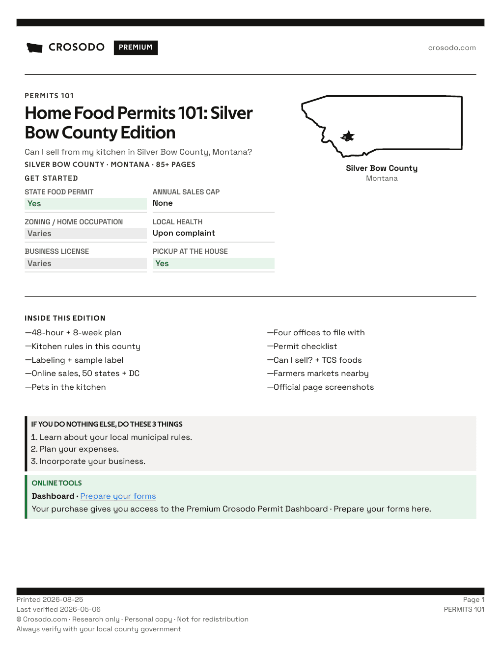 Permit Guide 101 cover for Silver Bow County