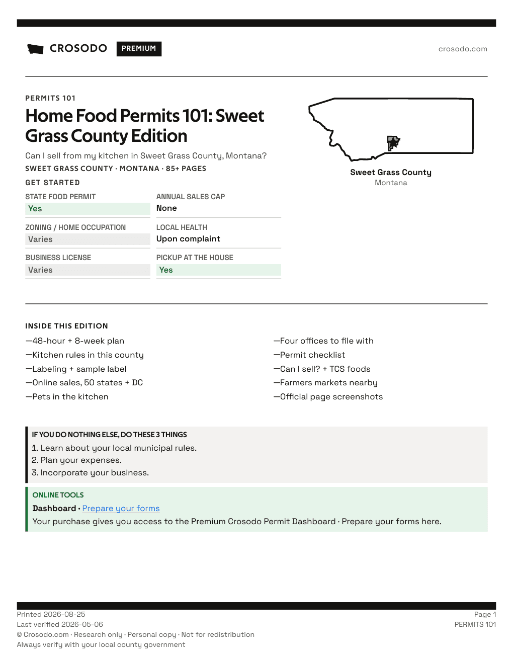 Permit Guide 101 cover for Sweet Grass County