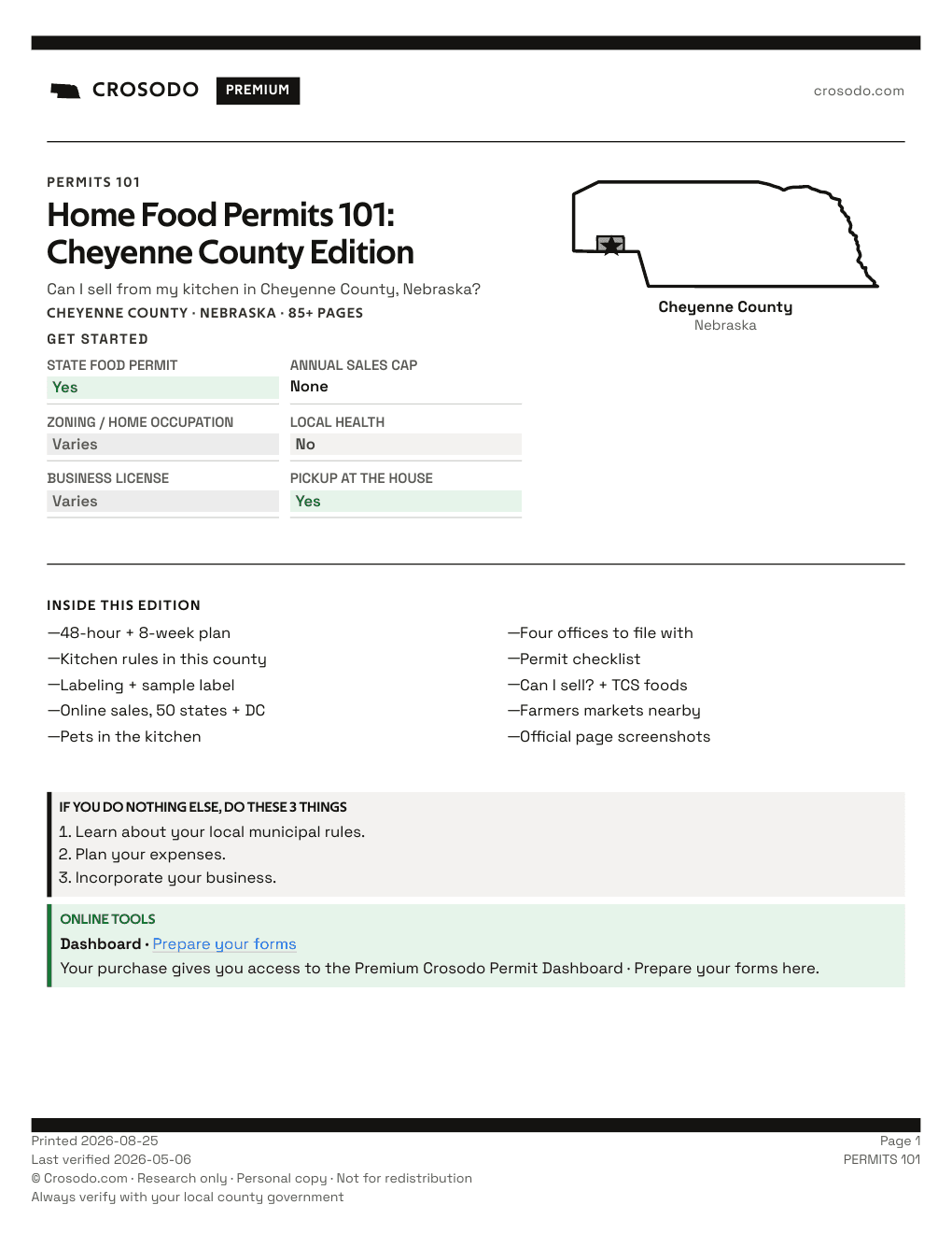 Permit Guide 101 cover for Cheyenne County