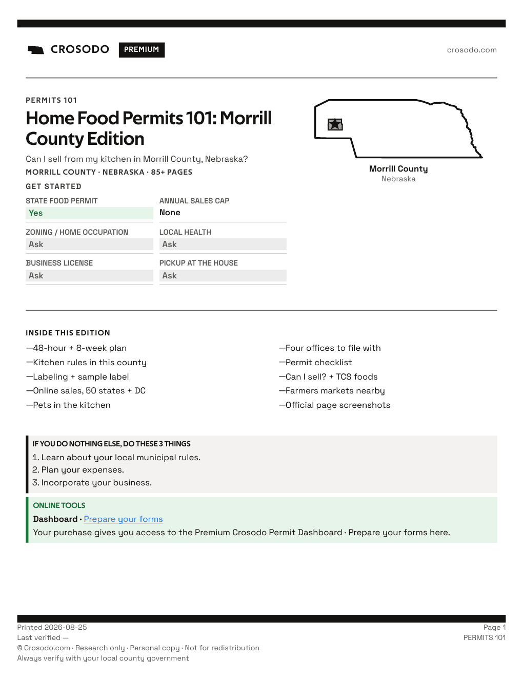 Permit Guide 101 cover for Morrill County