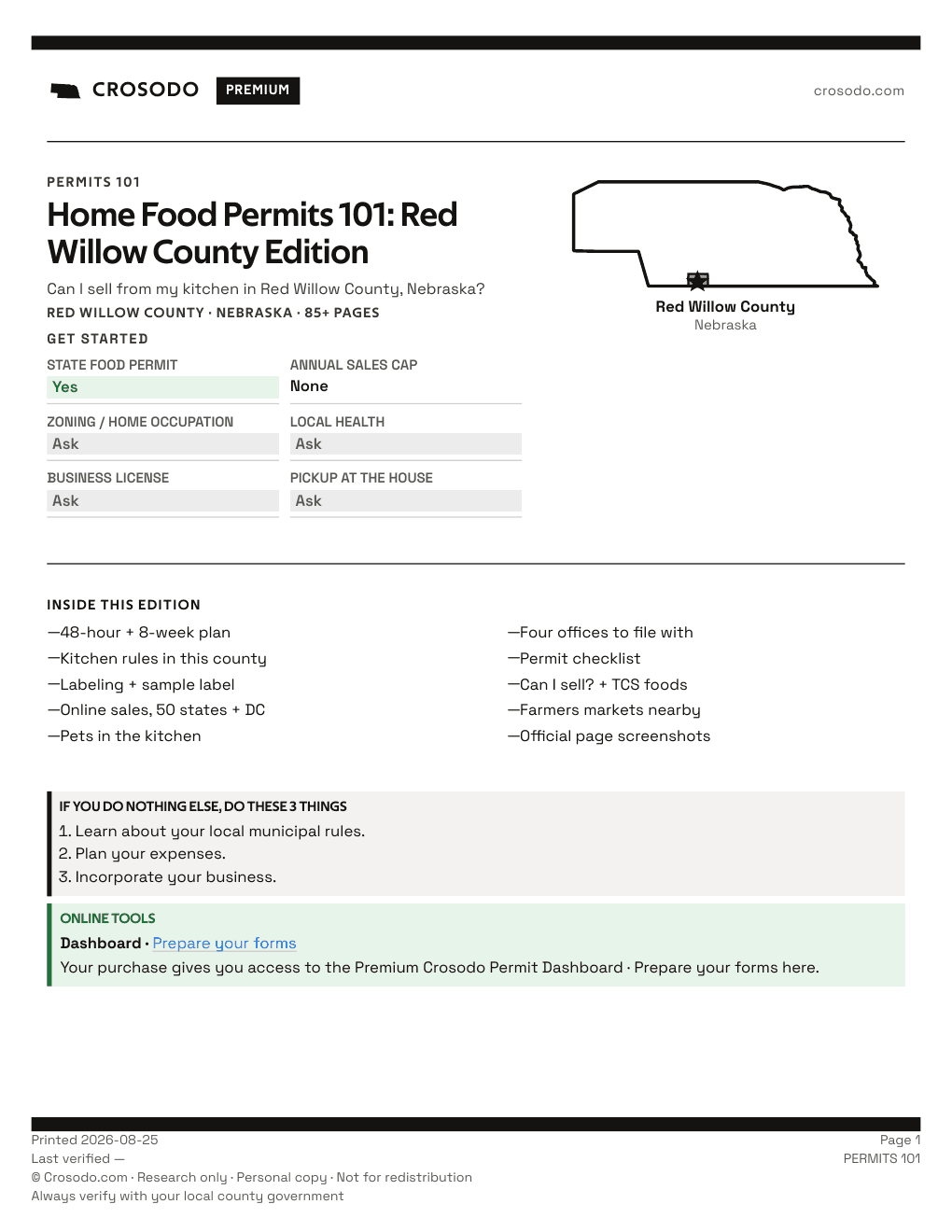 Permit Guide 101 cover for Red Willow County