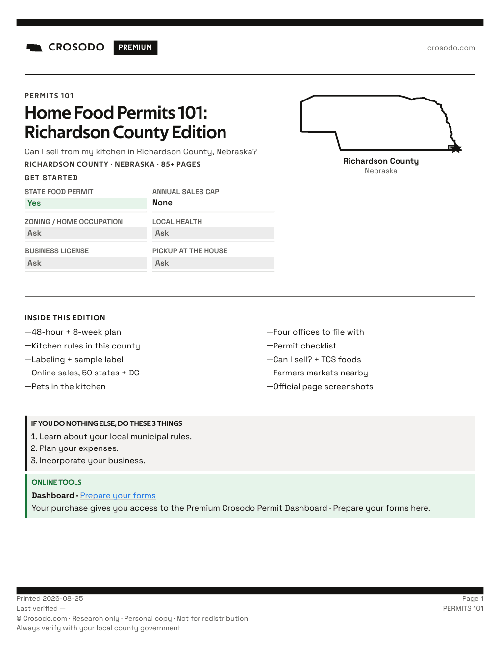 Permit Guide 101 cover for Richardson County