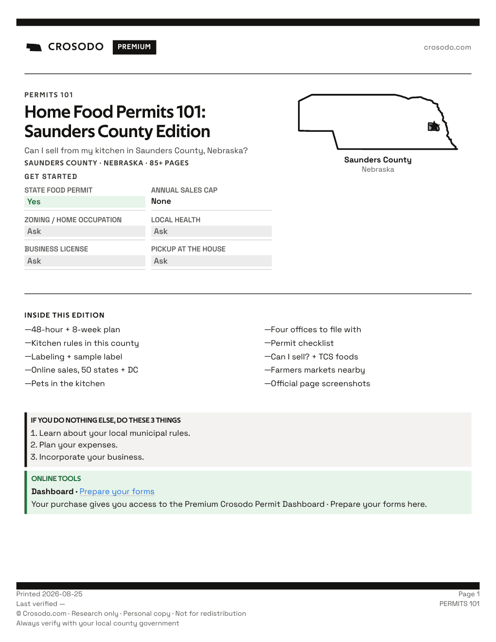 Permit Guide 101 cover for Saunders County