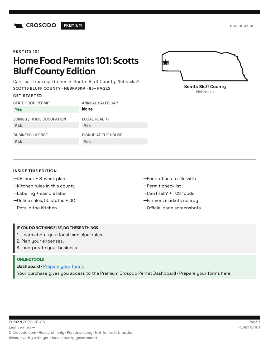 Permit Guide 101 cover for Scotts Bluff County