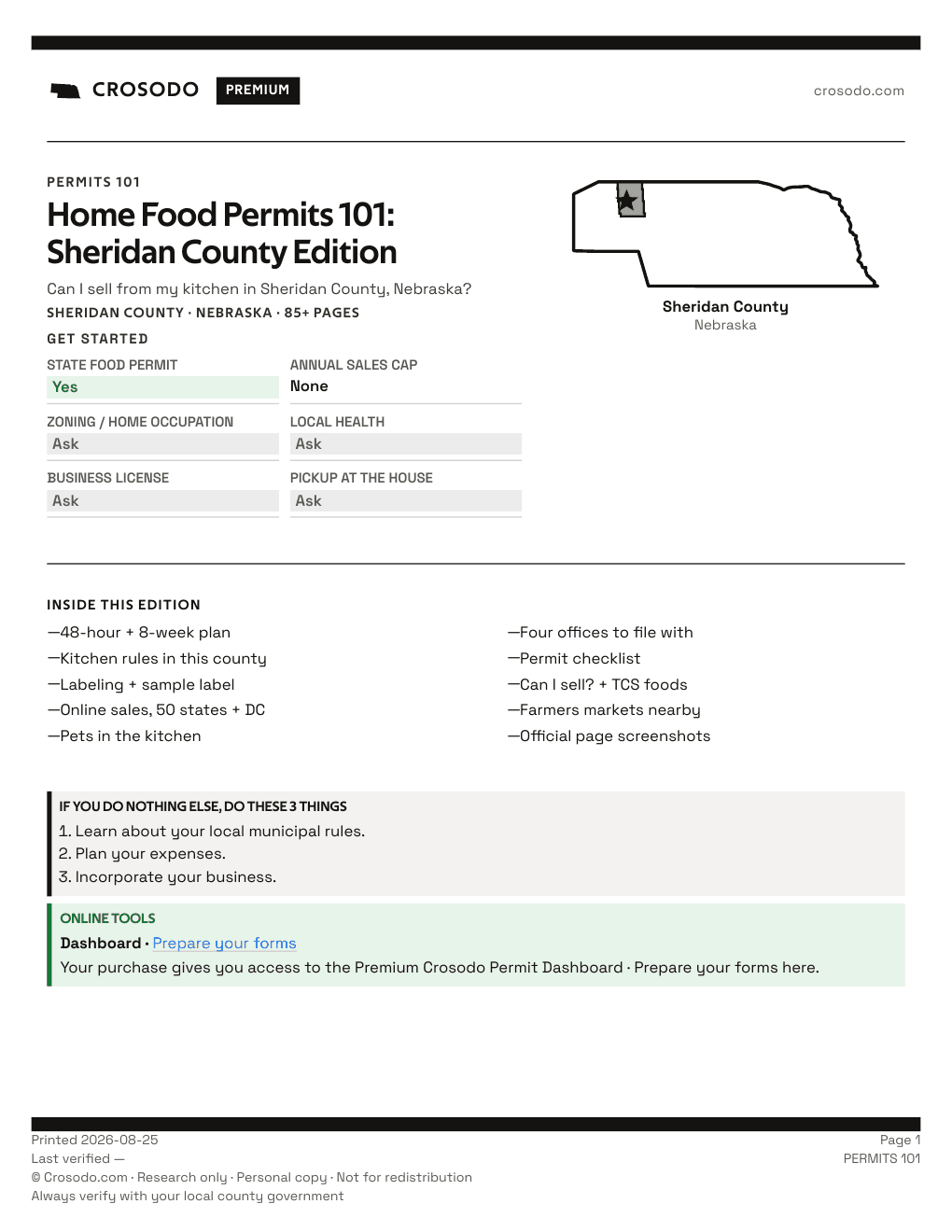 Permit Guide 101 cover for Sheridan County