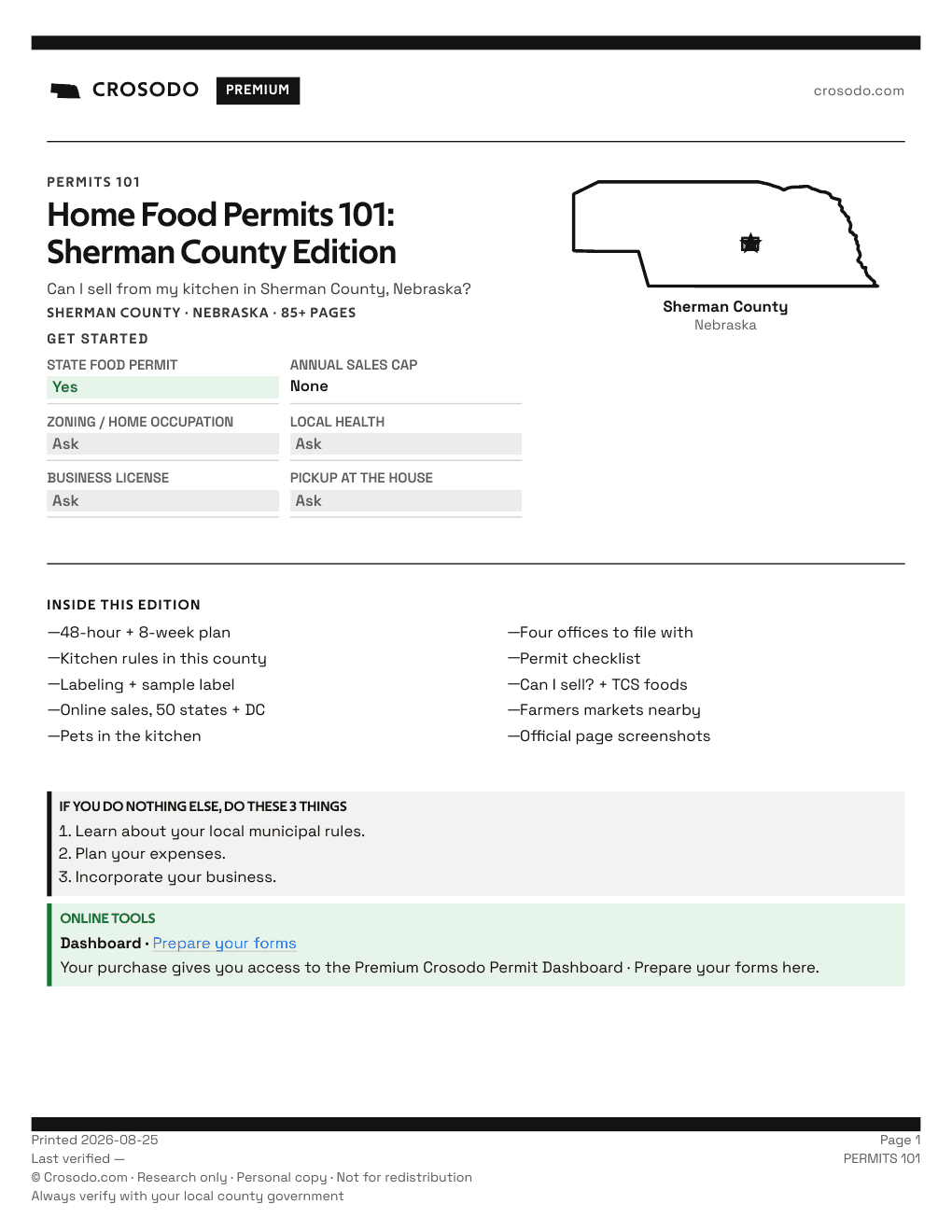 Permit Guide 101 cover for Sherman County