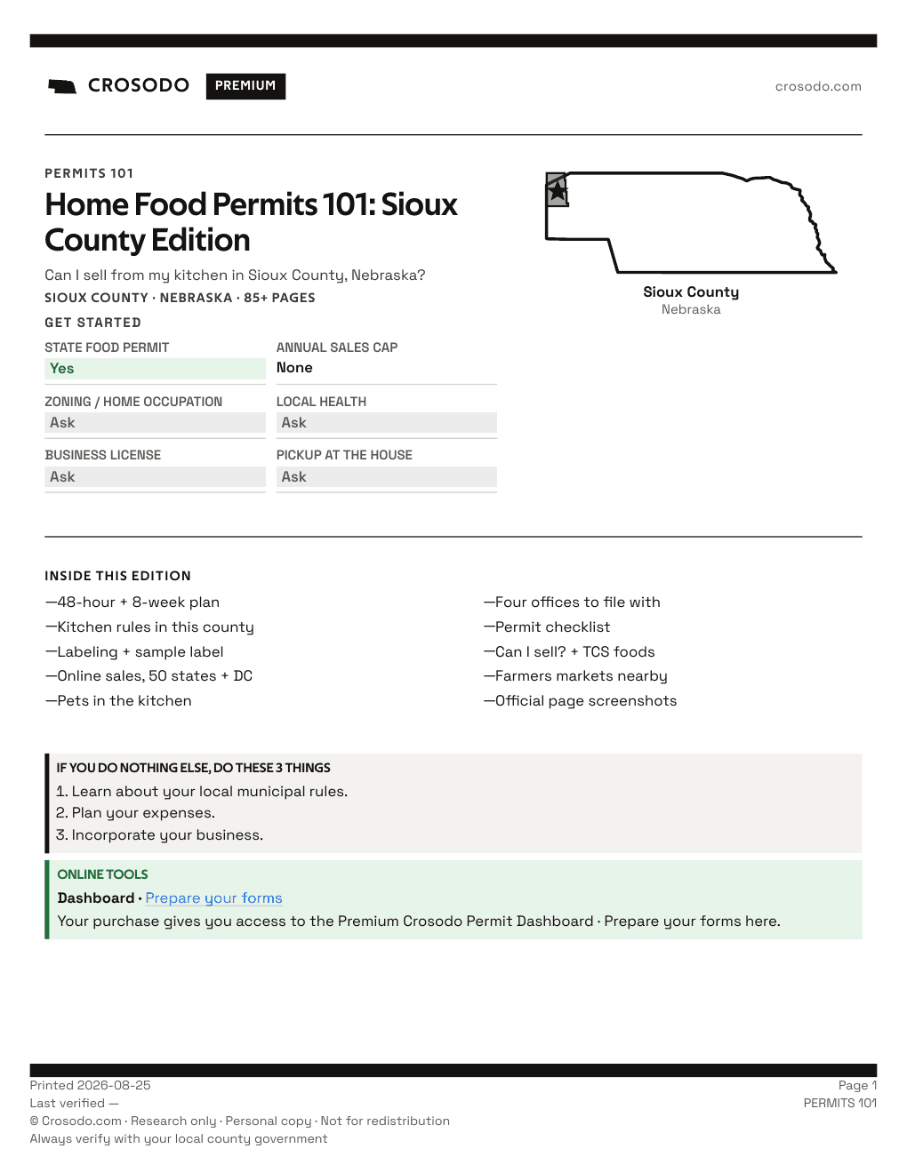 Permit Guide 101 cover for Sioux County