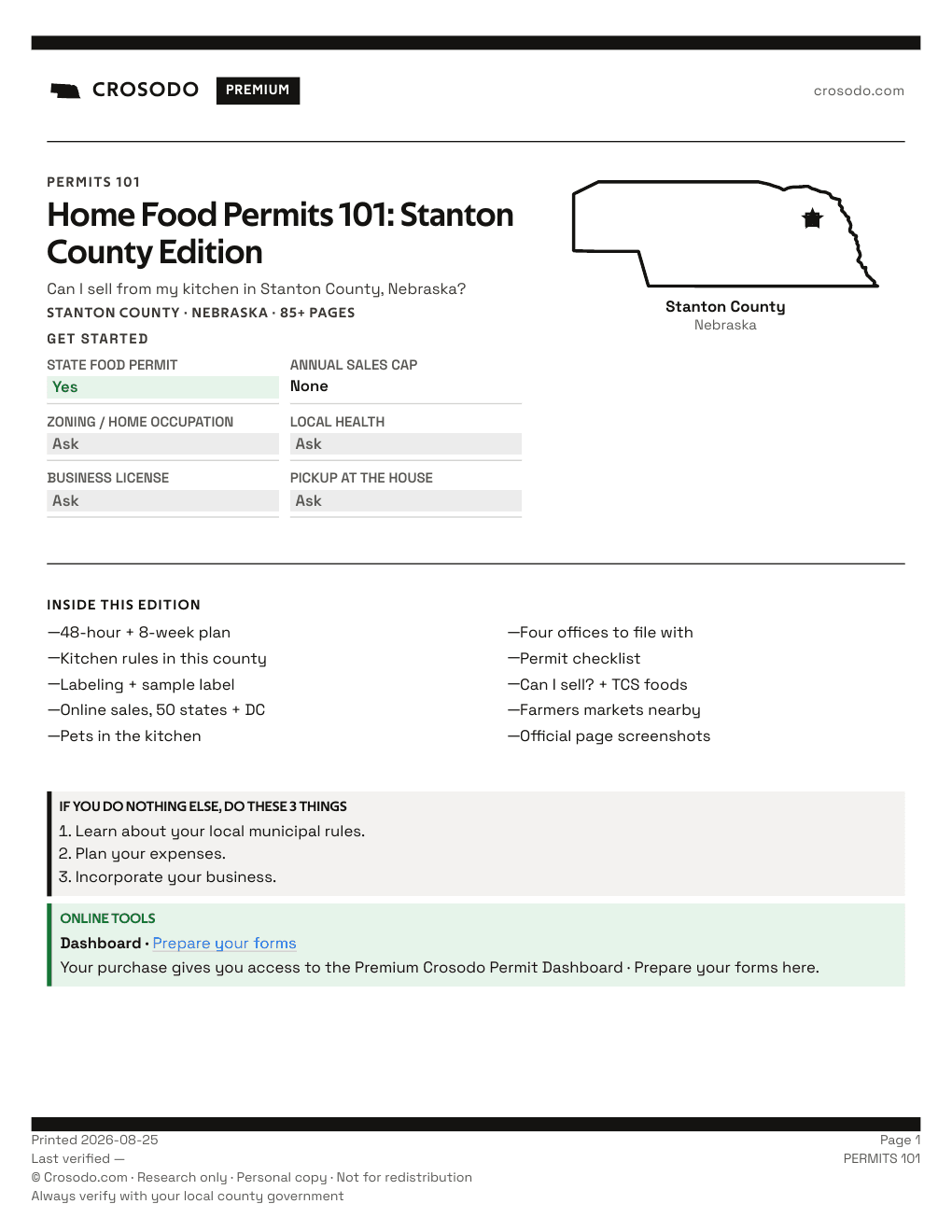Permit Guide 101 cover for Stanton County