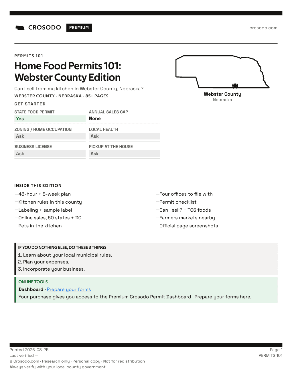 Permit Guide 101 cover for Webster County