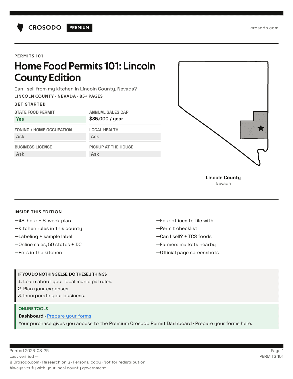 Permit Guide 101 cover for Lincoln County