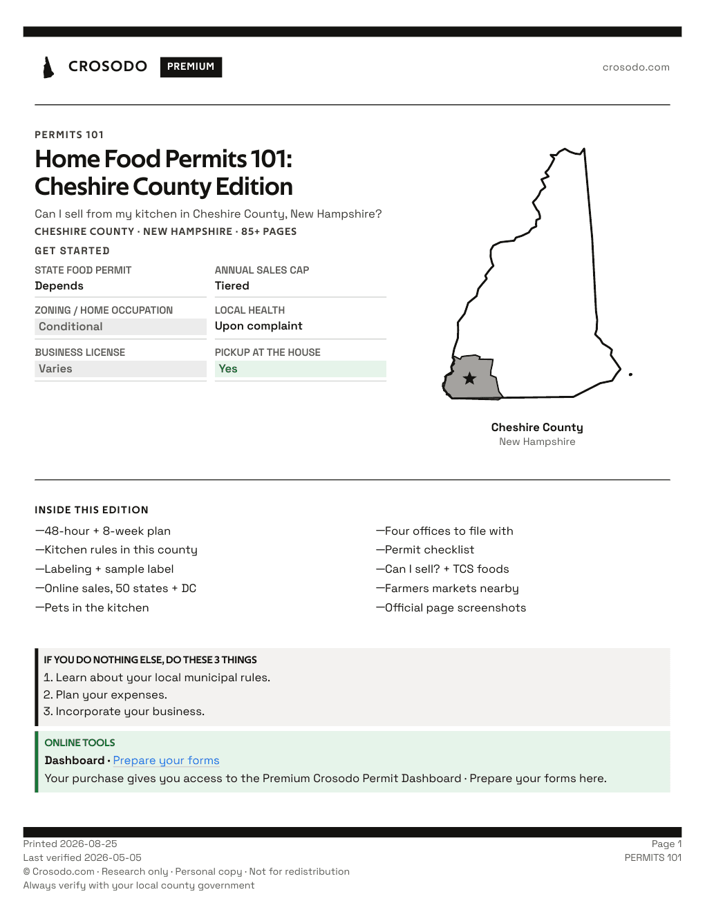 Permit Guide 101 cover for Cheshire County