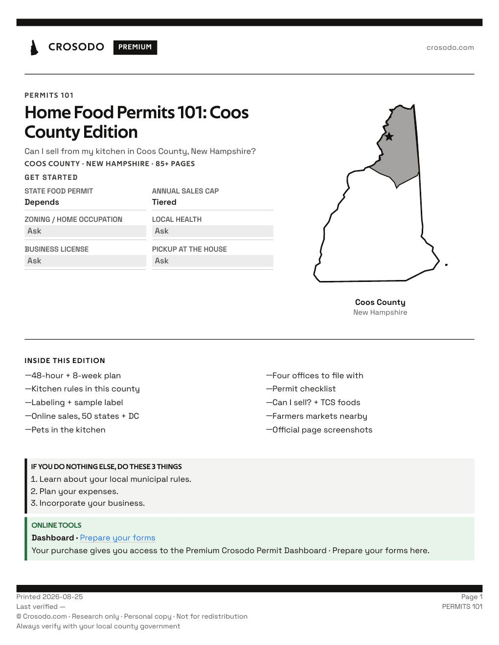 Permit Guide 101 cover for Coos County