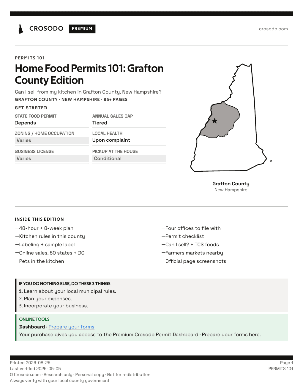 Permit Guide 101 cover for Grafton County