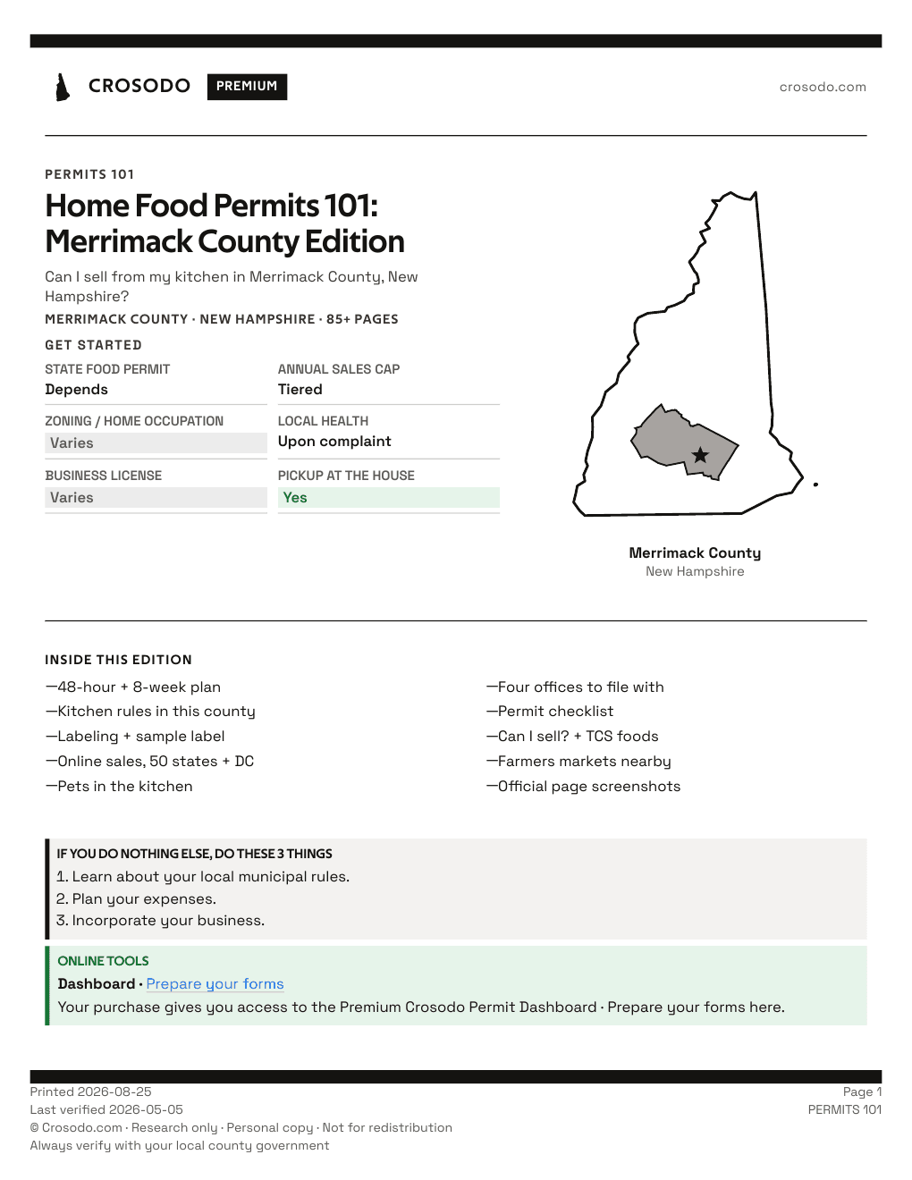 Permit Guide 101 cover for Merrimack County