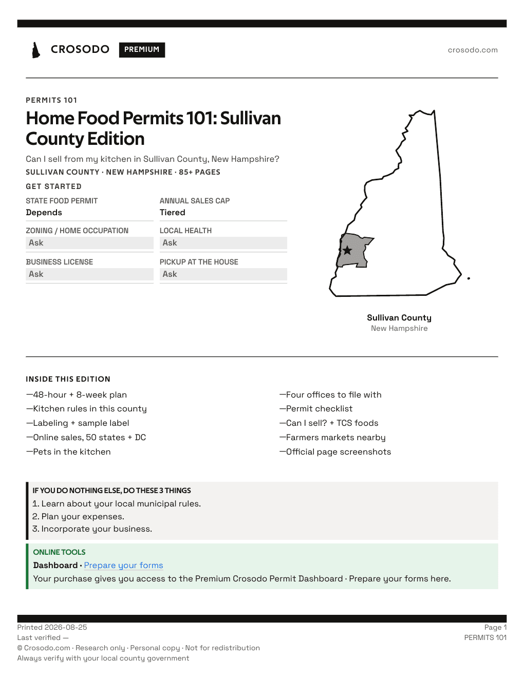 Permit Guide 101 cover for Sullivan County