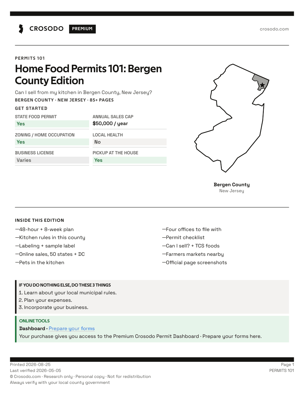 Permit Guide 101 cover for Bergen County