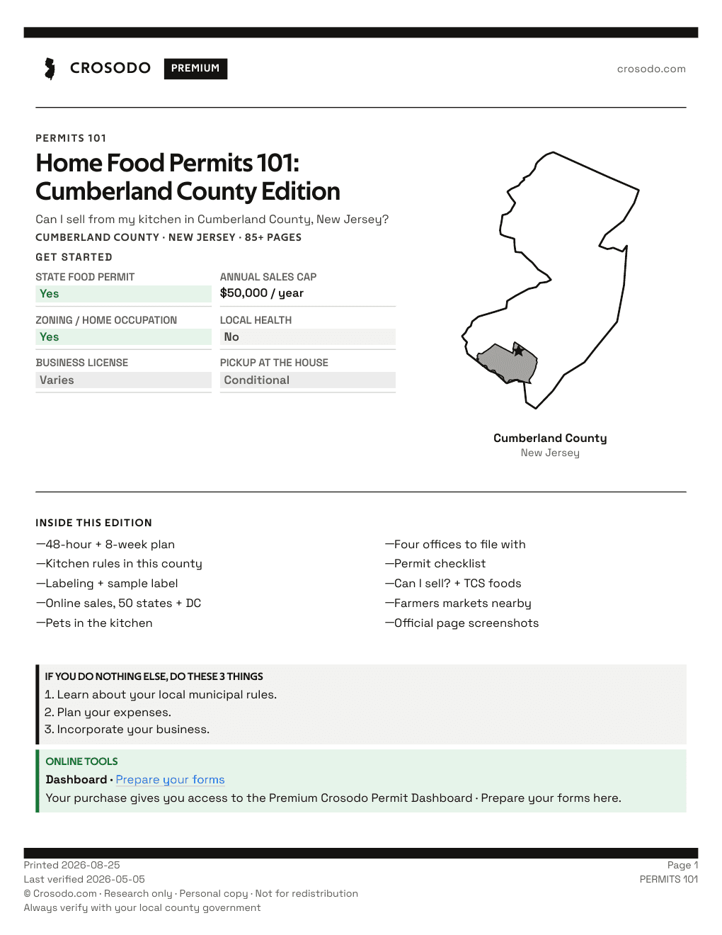 Permit Guide 101 cover for Cumberland County
