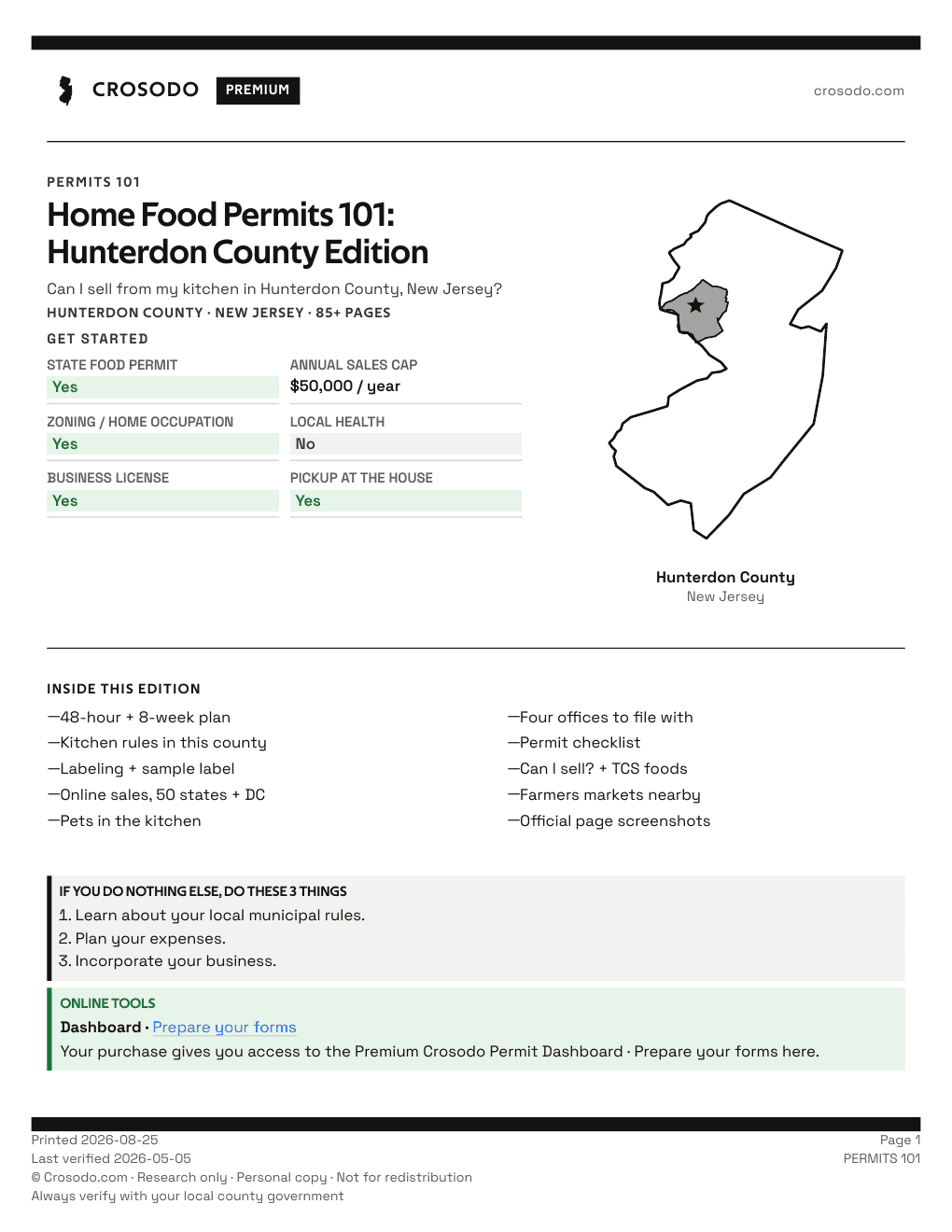 Permit Guide 101 cover for Hunterdon County