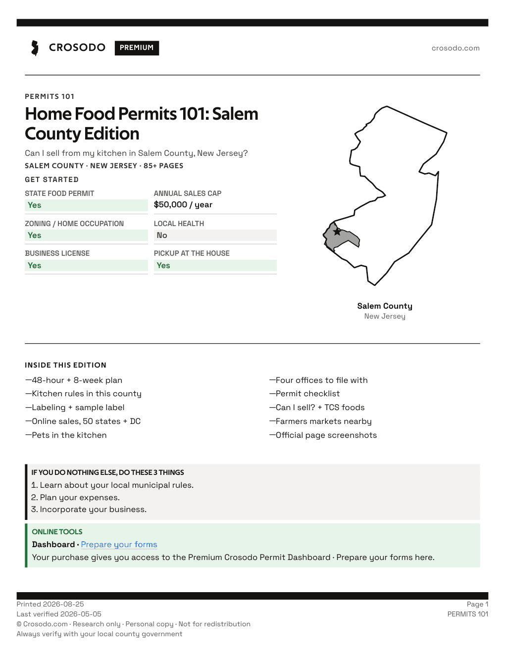 Permit Guide 101 cover for Salem County
