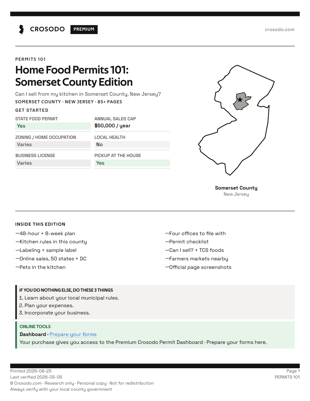 Permit Guide 101 cover for Somerset County