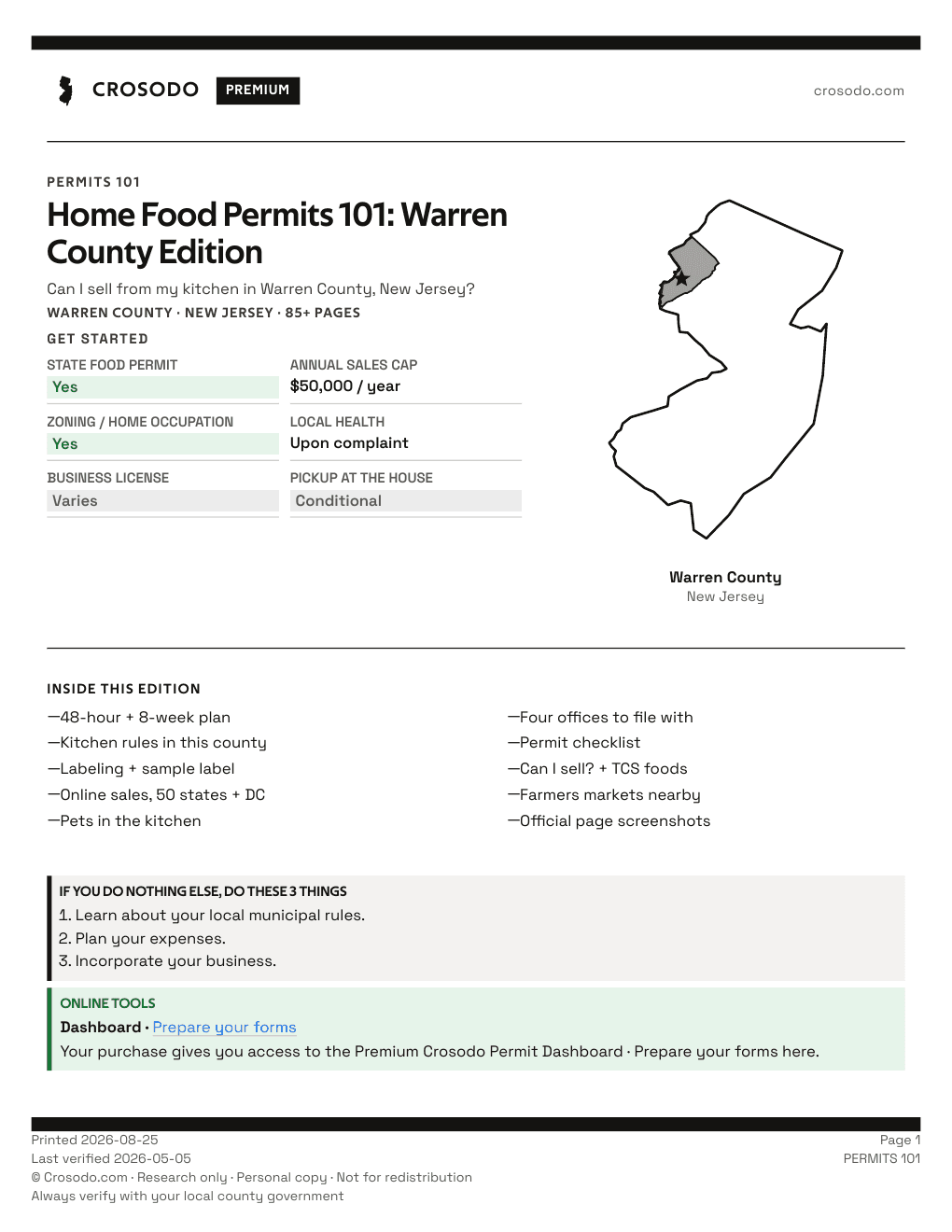 Permit Guide 101 cover for Warren County