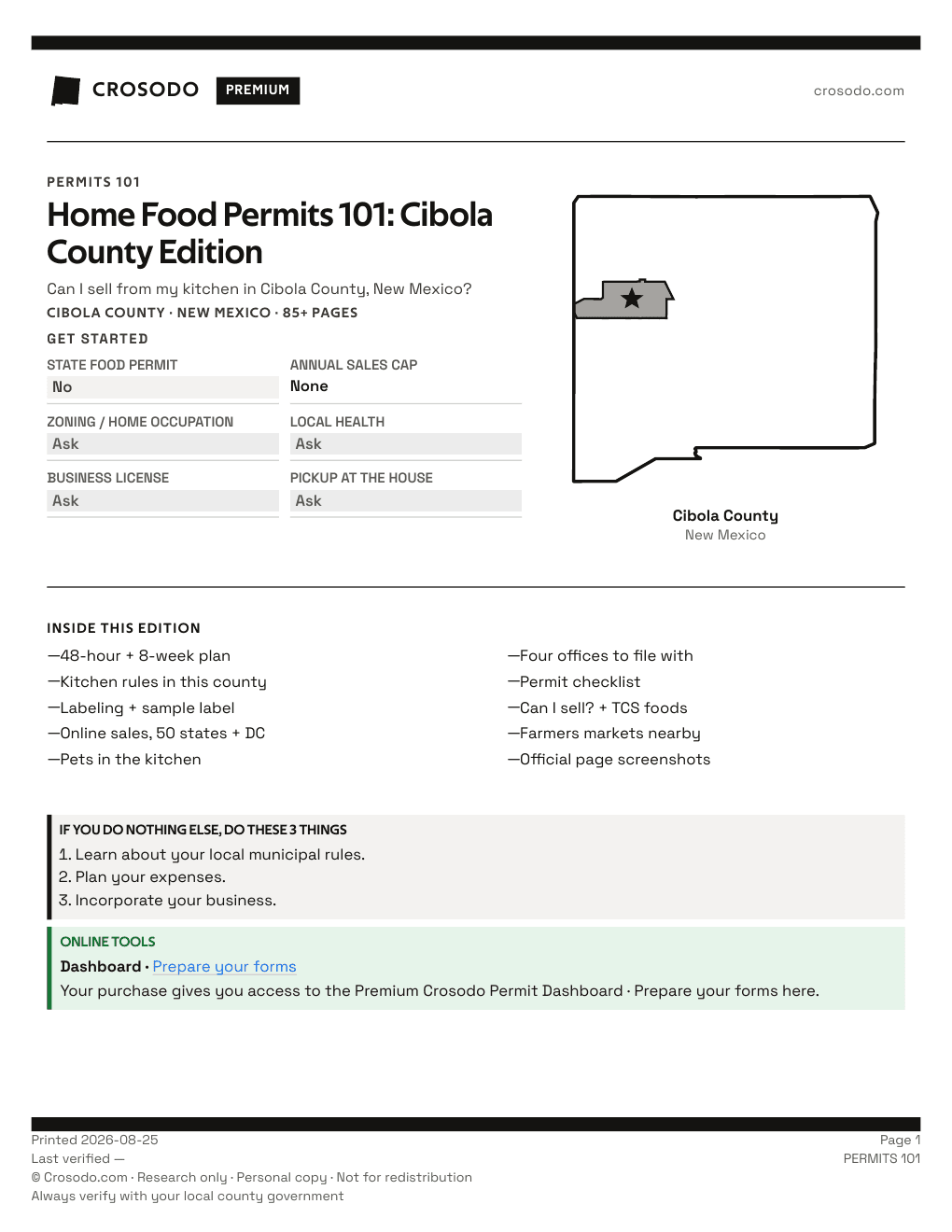 Permit Guide 101 cover for Cibola County