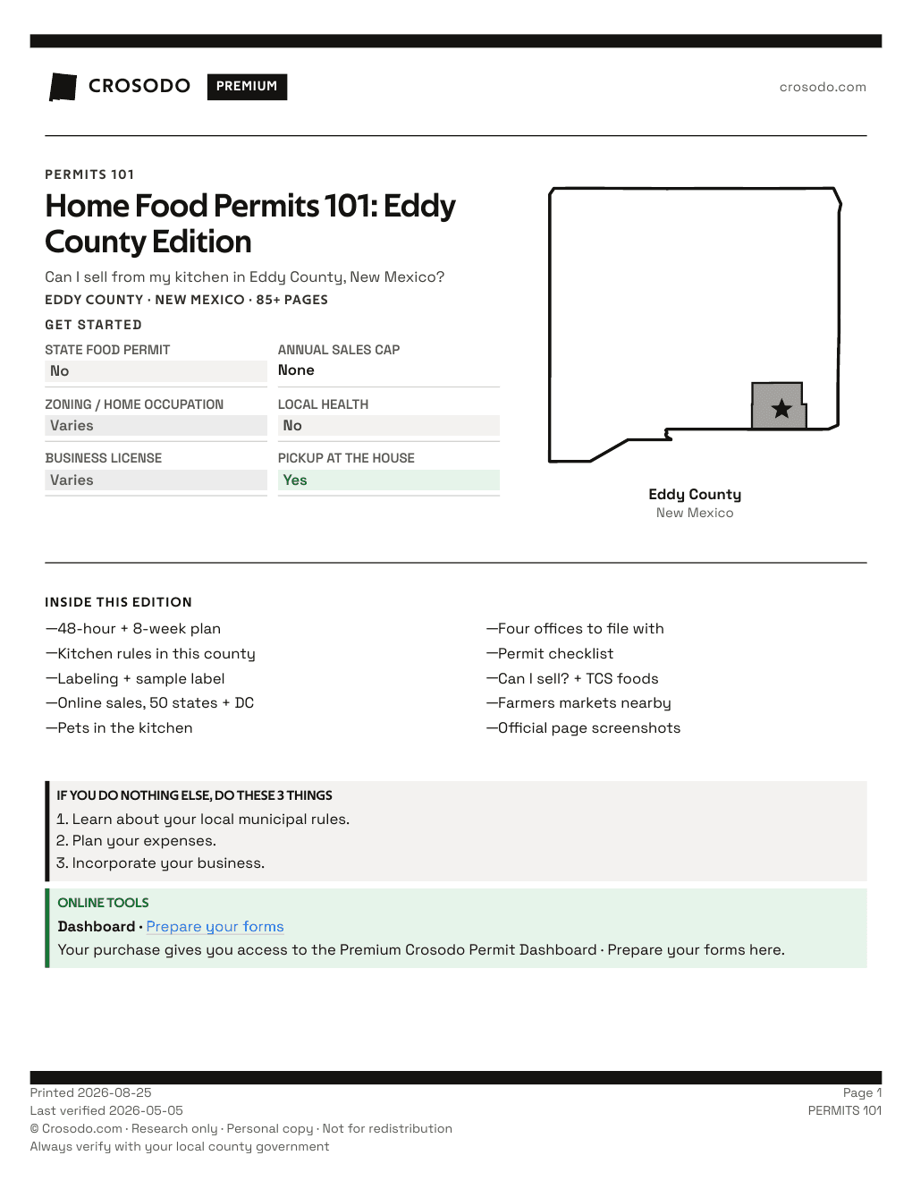 Permit Guide 101 cover for Eddy County