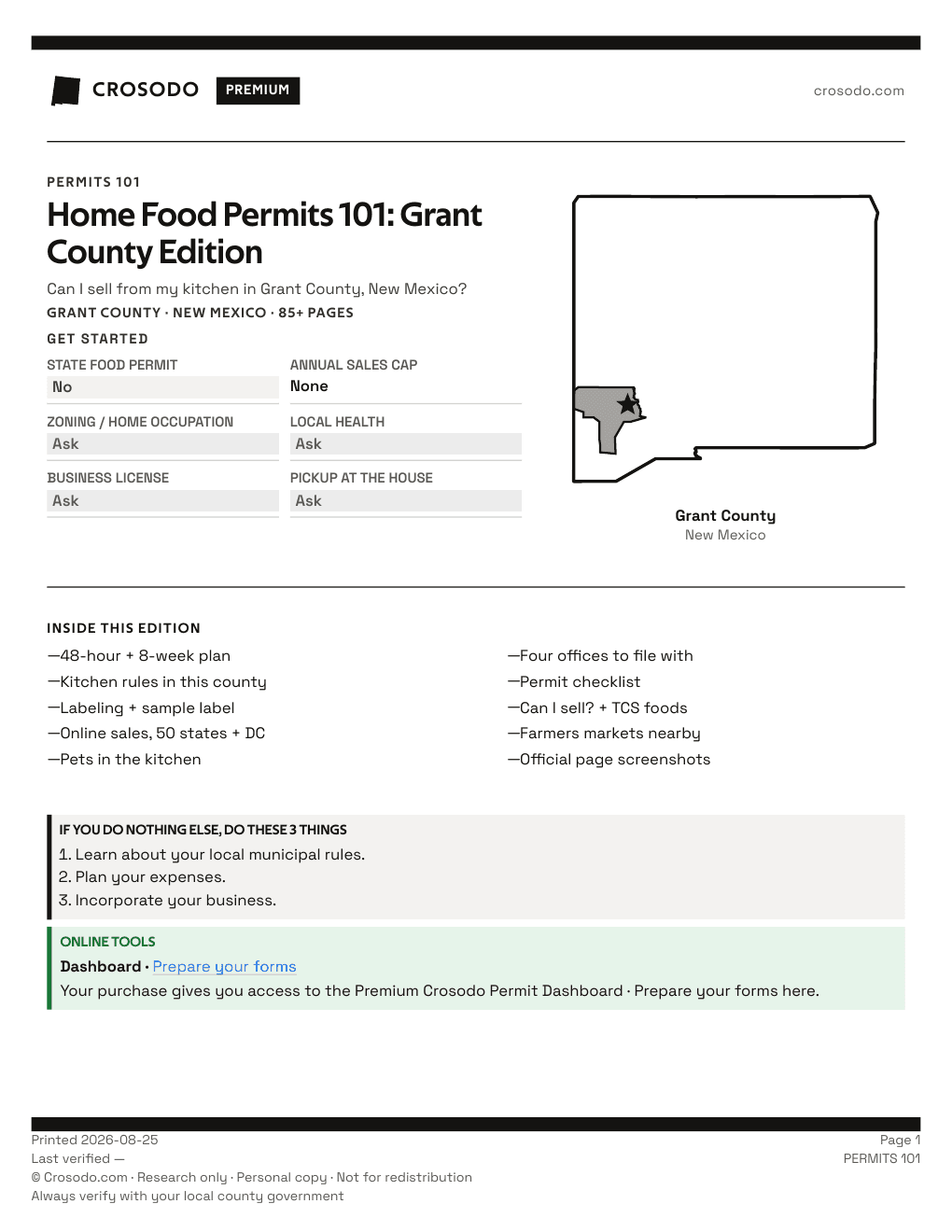 Permit Guide 101 cover for Grant County