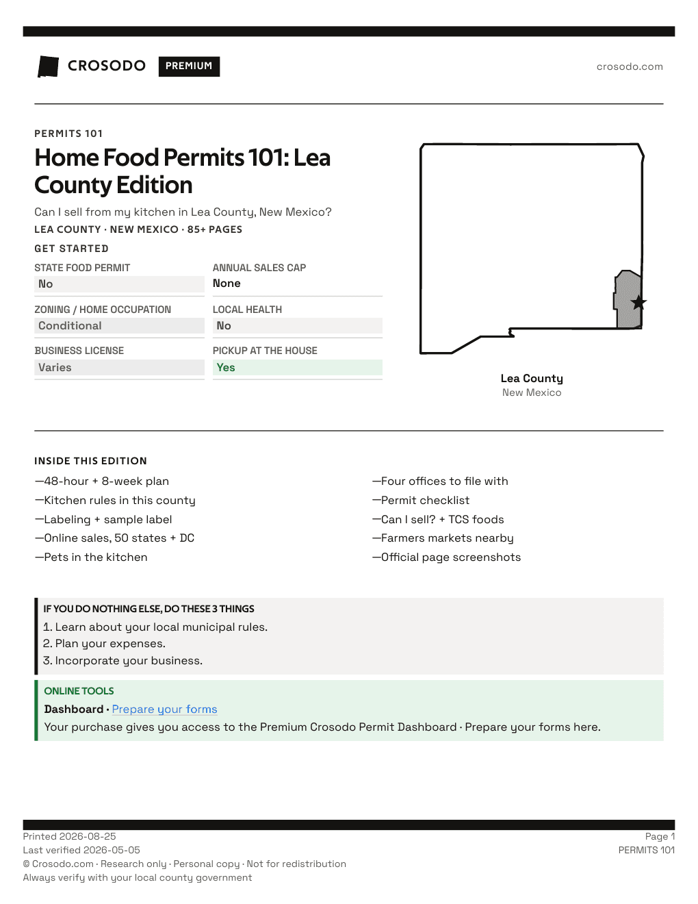 Permit Guide 101 cover for Lea County