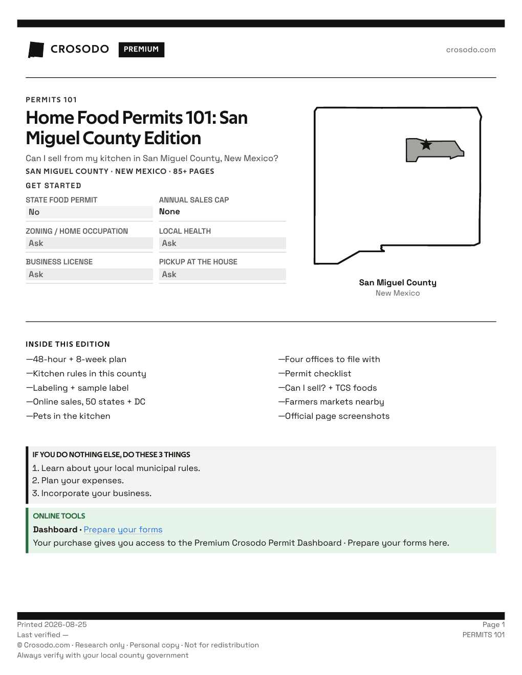 Permit Guide 101 cover for San Miguel County