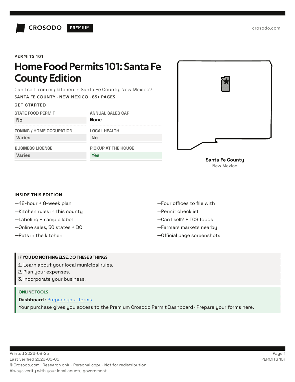 Permit Guide 101 cover for Santa Fe County