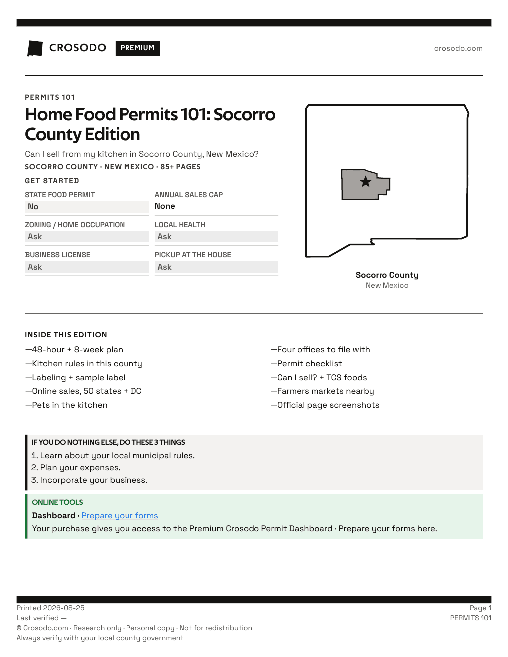 Permit Guide 101 cover for Socorro County