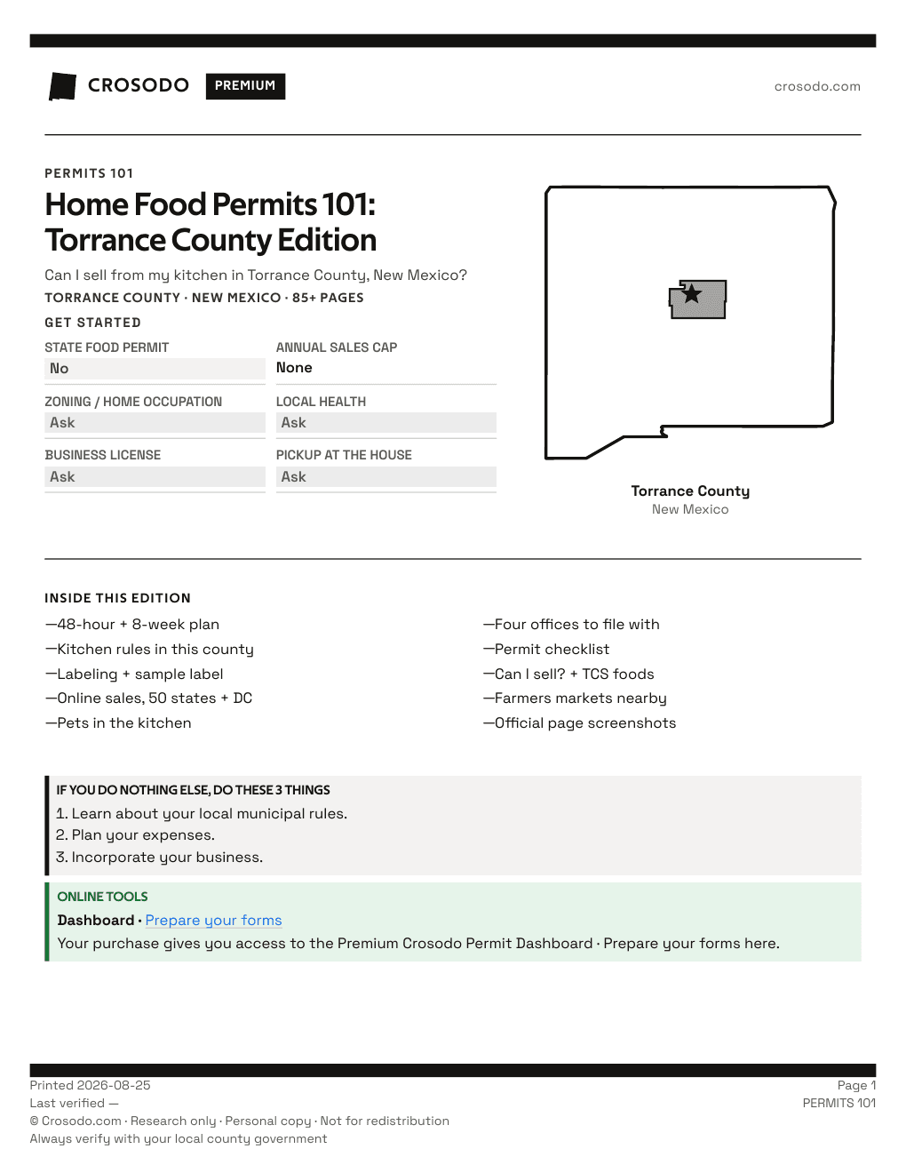Permit Guide 101 cover for Torrance County