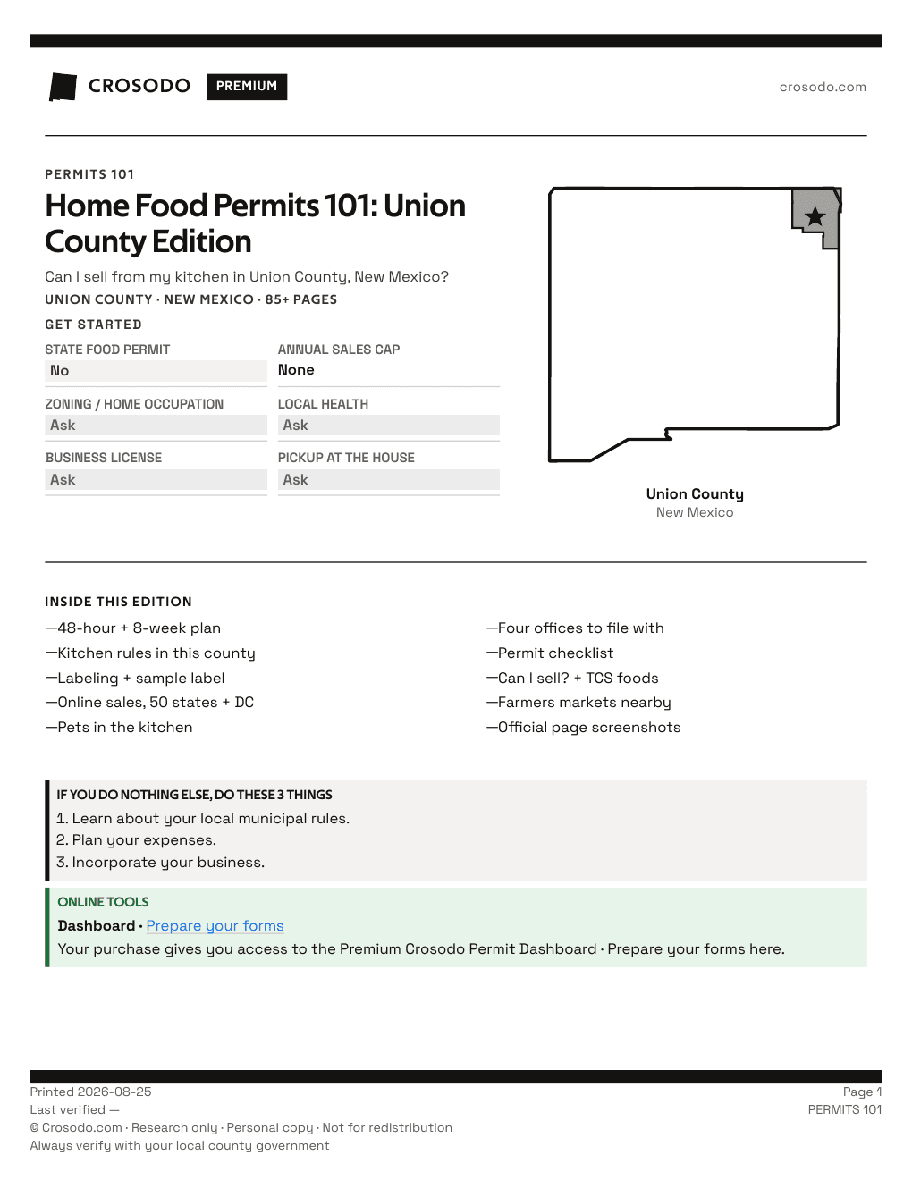 Permit Guide 101 cover for Union County
