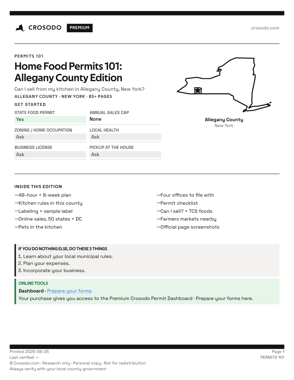 Permit Guide 101 cover for Allegany County