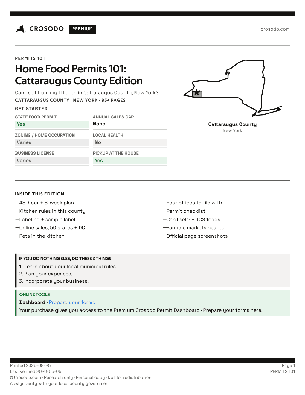 Permit Guide 101 cover for Cattaraugus County