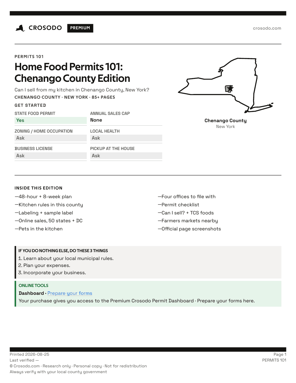 Permit Guide 101 cover for Chenango County