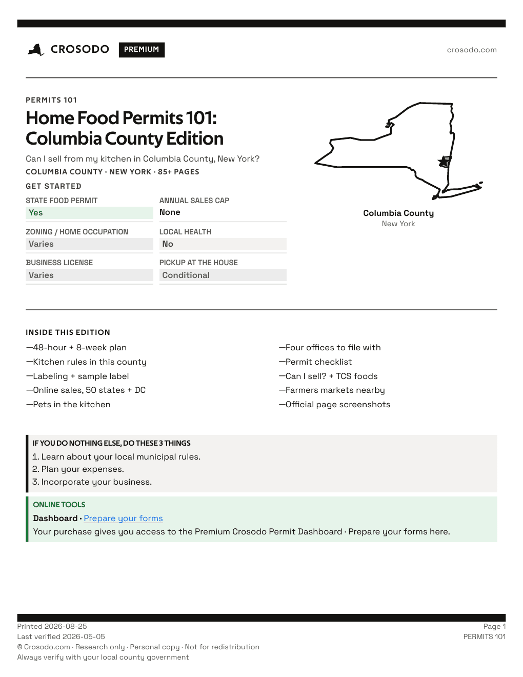 Permit Guide 101 cover for Columbia County