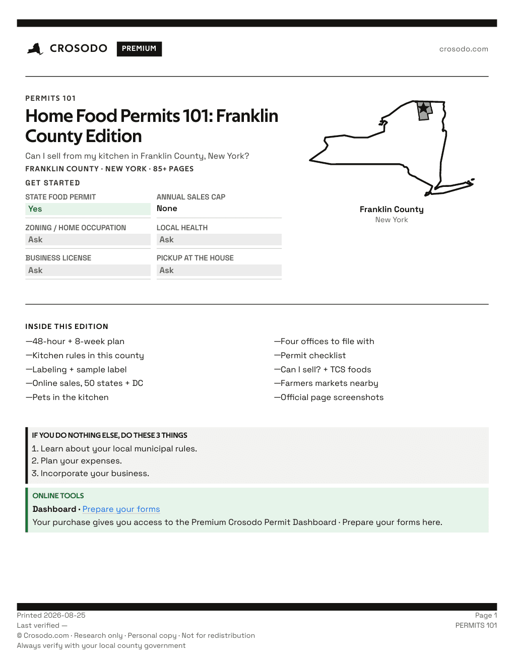 Permit Guide 101 cover for Franklin County