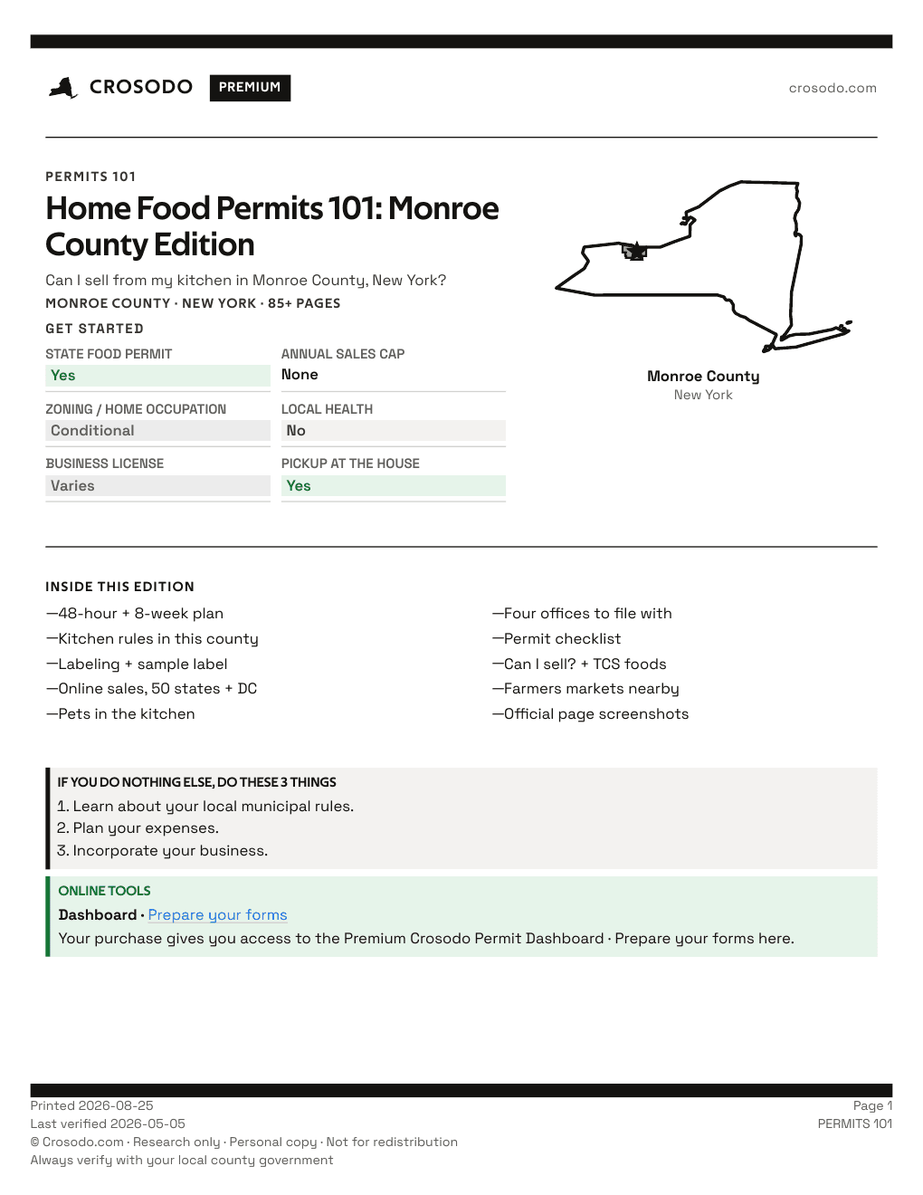 Permit Guide 101 cover for Monroe County