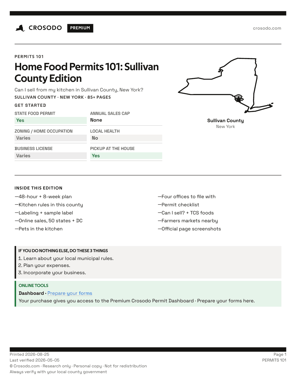 Permit Guide 101 cover for Sullivan County