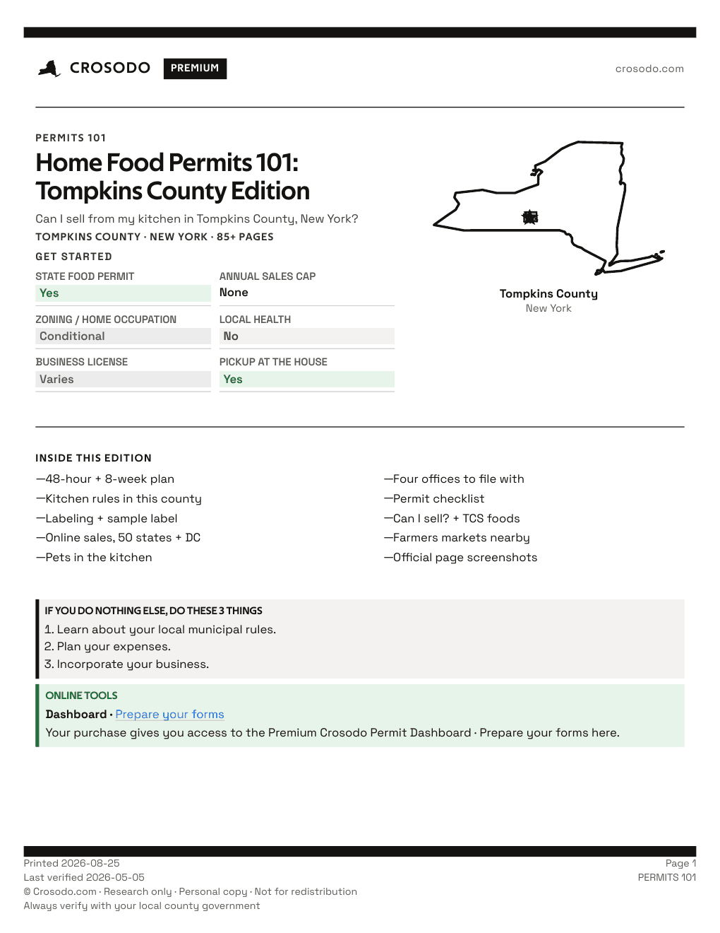 Permit Guide 101 cover for Tompkins County