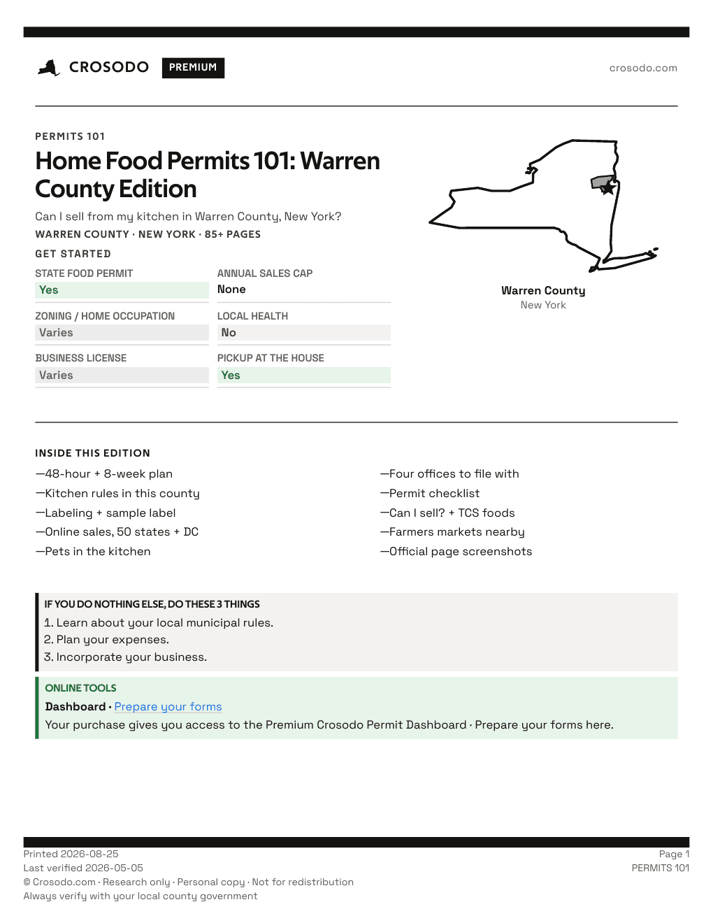 Permit Guide 101 cover for Warren County