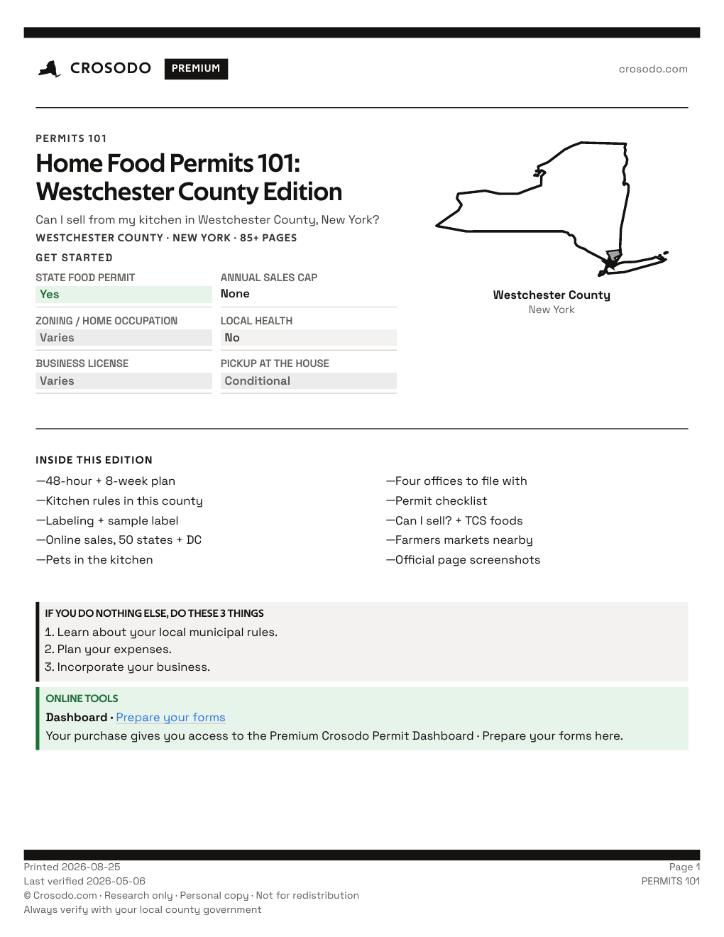Permit Guide 101 cover for Westchester County