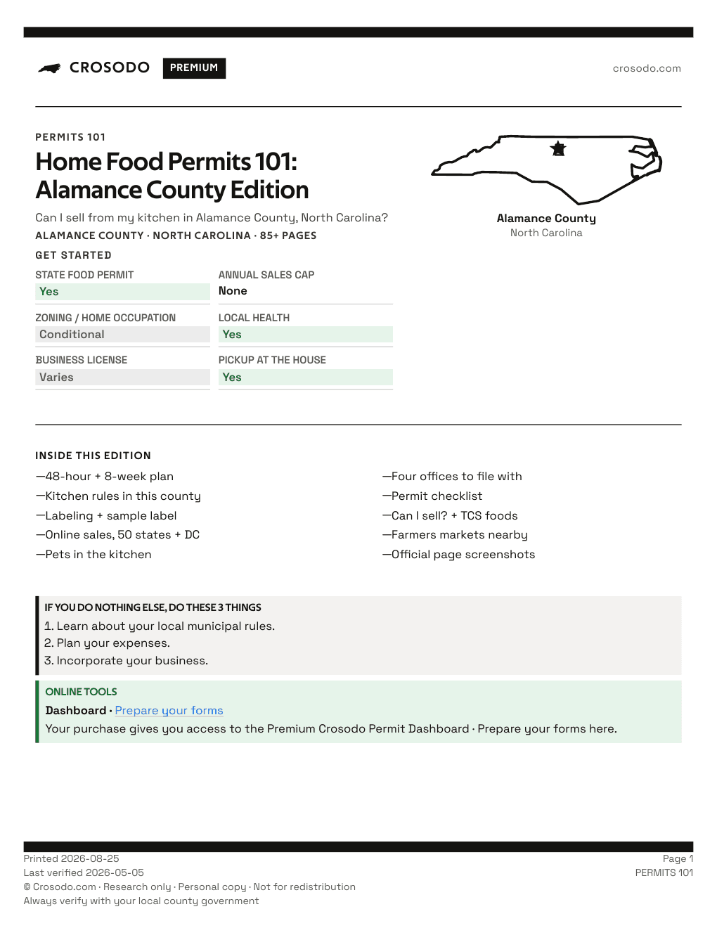Permit Guide 101 cover for Alamance County