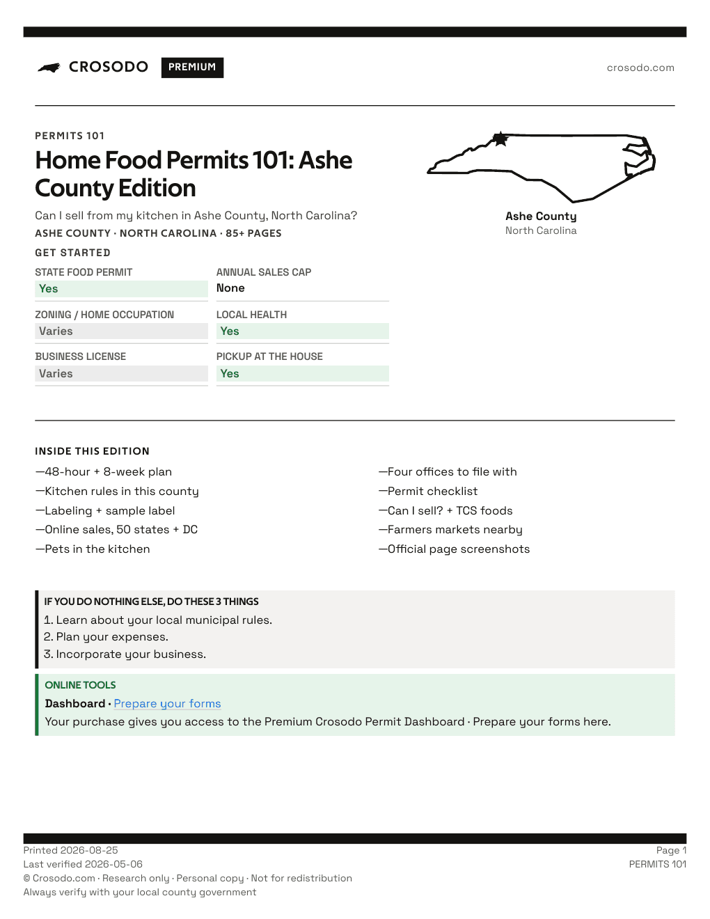 Permit Guide 101 cover for Ashe County