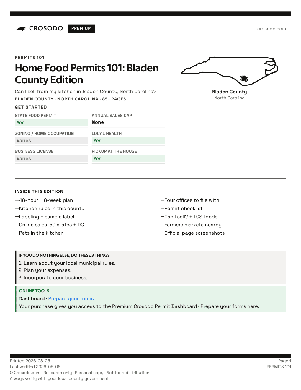 Permit Guide 101 cover for Bladen County