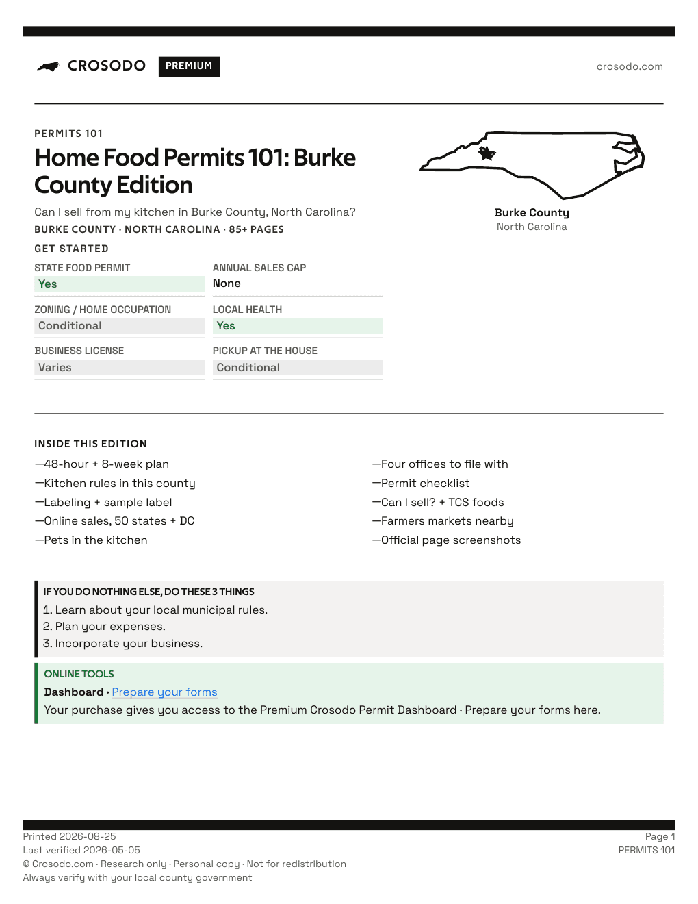 Permit Guide 101 cover for Burke County