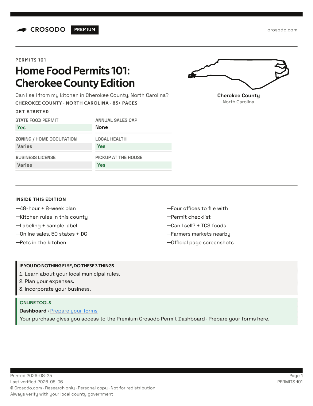 Permit Guide 101 cover for Cherokee County